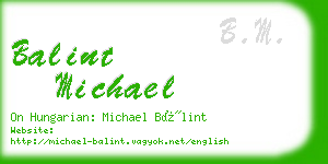 balint michael business card